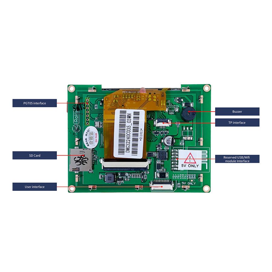 4.3 Inch DMG48270C043-03WTR DWIN HMI Display Rezistif Ekran Dokunmatik